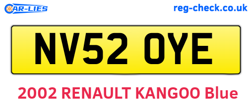 NV52OYE are the vehicle registration plates.