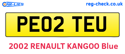PE02TEU are the vehicle registration plates.
