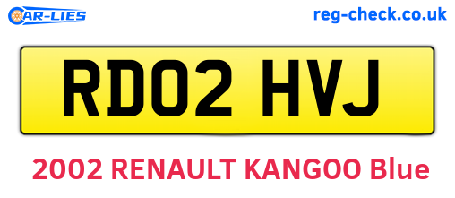 RD02HVJ are the vehicle registration plates.