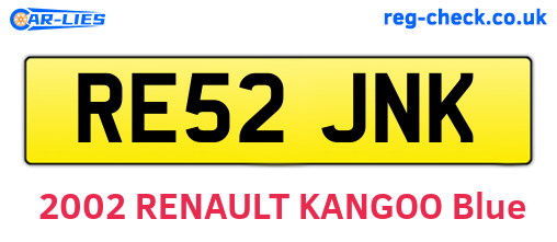 RE52JNK are the vehicle registration plates.