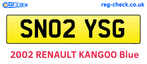 SN02YSG are the vehicle registration plates.