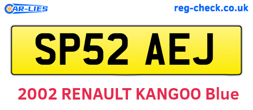 SP52AEJ are the vehicle registration plates.