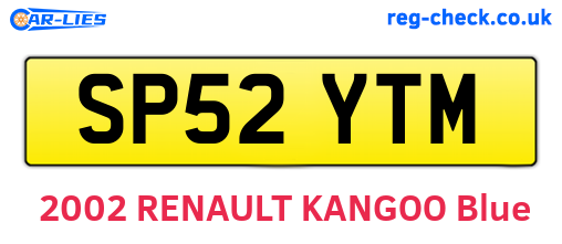 SP52YTM are the vehicle registration plates.