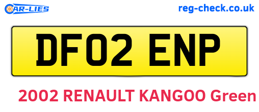 DF02ENP are the vehicle registration plates.