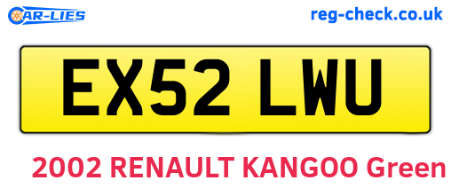 EX52LWU are the vehicle registration plates.