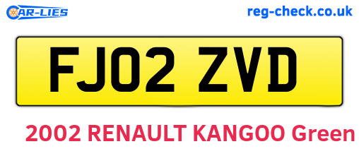 FJ02ZVD are the vehicle registration plates.