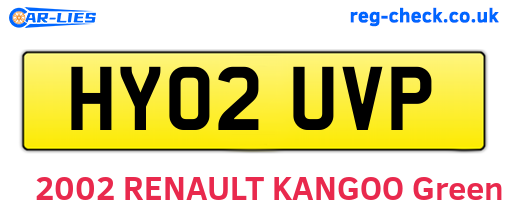 HY02UVP are the vehicle registration plates.