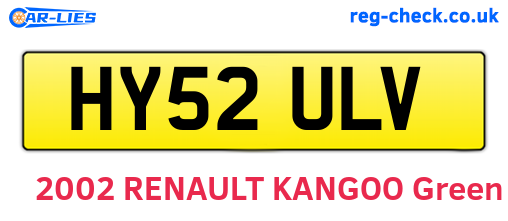 HY52ULV are the vehicle registration plates.