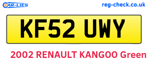 KF52UWY are the vehicle registration plates.
