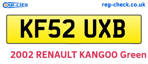 KF52UXB are the vehicle registration plates.