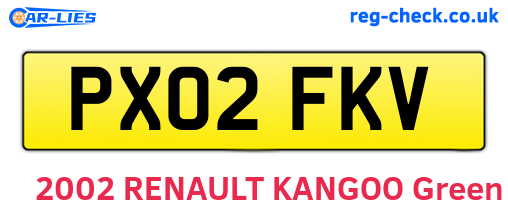 PX02FKV are the vehicle registration plates.