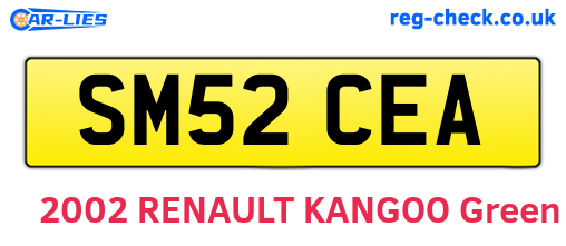 SM52CEA are the vehicle registration plates.