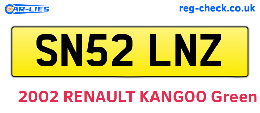 SN52LNZ are the vehicle registration plates.
