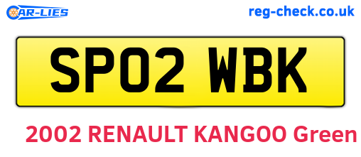 SP02WBK are the vehicle registration plates.