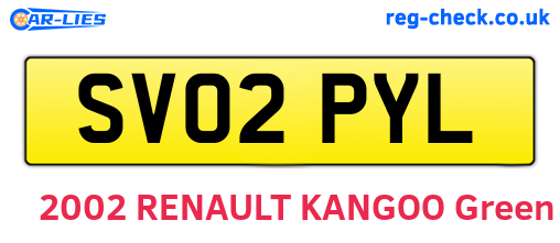 SV02PYL are the vehicle registration plates.