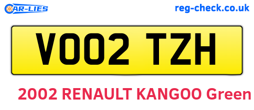 VO02TZH are the vehicle registration plates.
