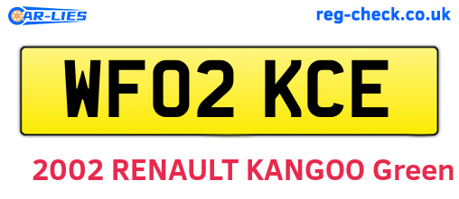 WF02KCE are the vehicle registration plates.
