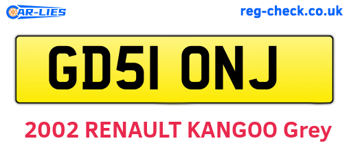 GD51ONJ are the vehicle registration plates.