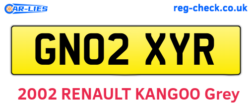 GN02XYR are the vehicle registration plates.