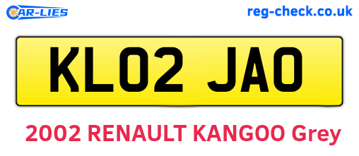KL02JAO are the vehicle registration plates.