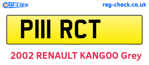 P111RCT are the vehicle registration plates.