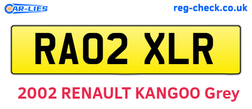 RA02XLR are the vehicle registration plates.