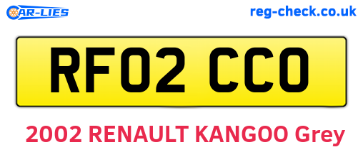 RF02CCO are the vehicle registration plates.