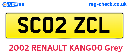 SC02ZCL are the vehicle registration plates.