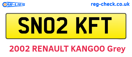 SN02KFT are the vehicle registration plates.