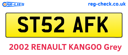 ST52AFK are the vehicle registration plates.