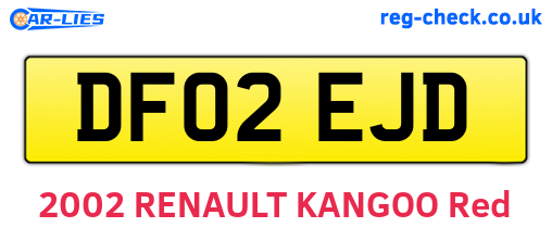 DF02EJD are the vehicle registration plates.