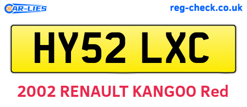 HY52LXC are the vehicle registration plates.