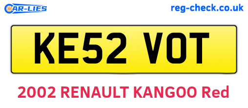KE52VOT are the vehicle registration plates.