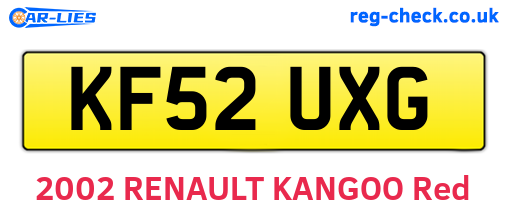 KF52UXG are the vehicle registration plates.