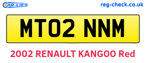 MT02NNM are the vehicle registration plates.