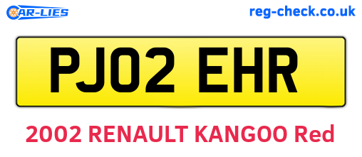 PJ02EHR are the vehicle registration plates.