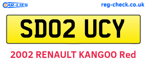 SD02UCY are the vehicle registration plates.