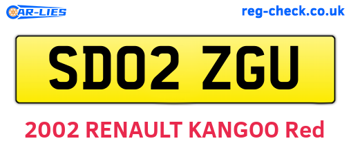 SD02ZGU are the vehicle registration plates.
