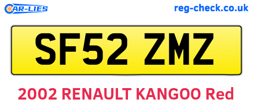 SF52ZMZ are the vehicle registration plates.