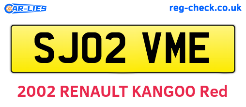 SJ02VME are the vehicle registration plates.