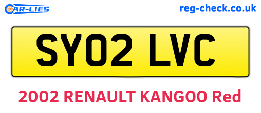 SY02LVC are the vehicle registration plates.