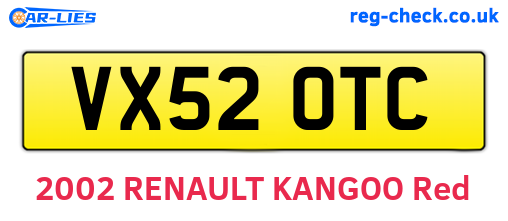 VX52OTC are the vehicle registration plates.