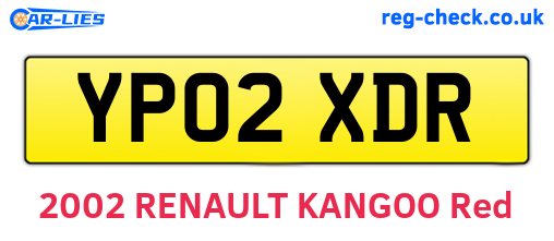 YP02XDR are the vehicle registration plates.