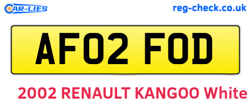 AF02FOD are the vehicle registration plates.