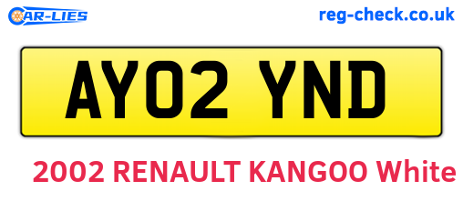 AY02YND are the vehicle registration plates.