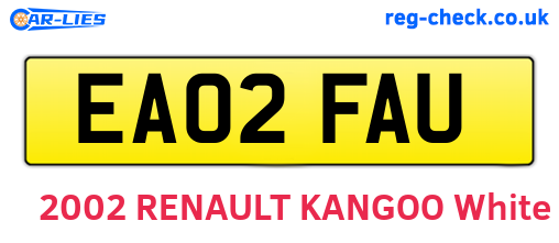 EA02FAU are the vehicle registration plates.