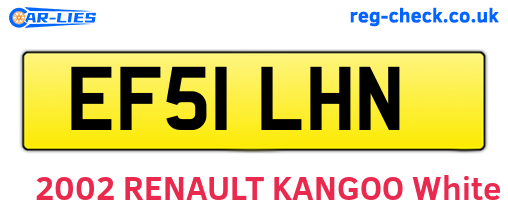 EF51LHN are the vehicle registration plates.