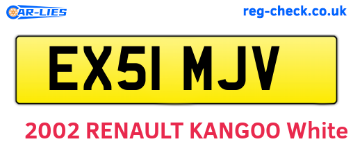 EX51MJV are the vehicle registration plates.
