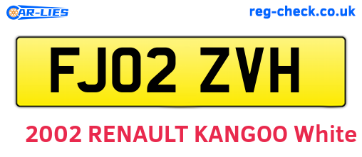 FJ02ZVH are the vehicle registration plates.