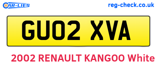GU02XVA are the vehicle registration plates.